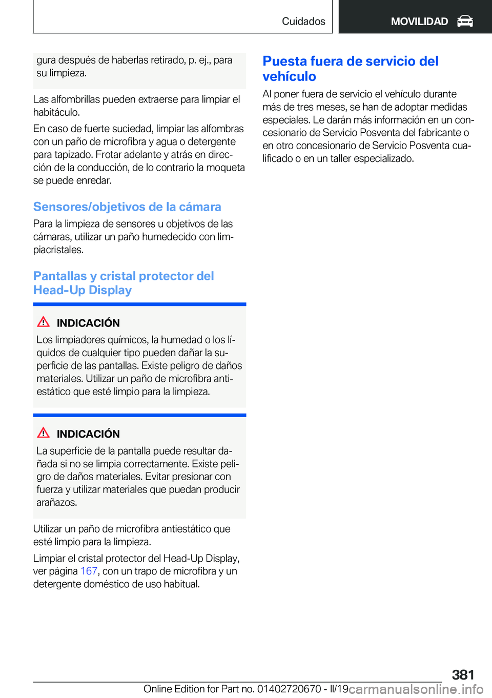 BMW M5 2019  Manuales de Empleo (in Spanish) �g�u�r�a��d�e�s�p�u�