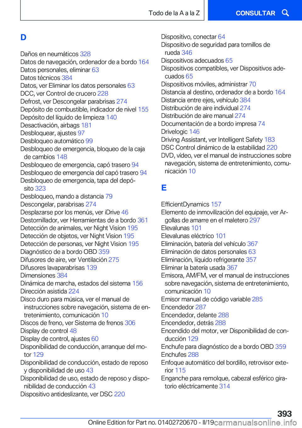 BMW M5 2019  Manuales de Empleo (in Spanish) �D
�D�a�