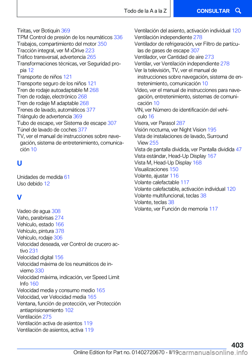 BMW M5 2019  Manuales de Empleo (in Spanish) �T�i�r�i�t�a�s�,��v�e�r��B�o�t�i�q�u�