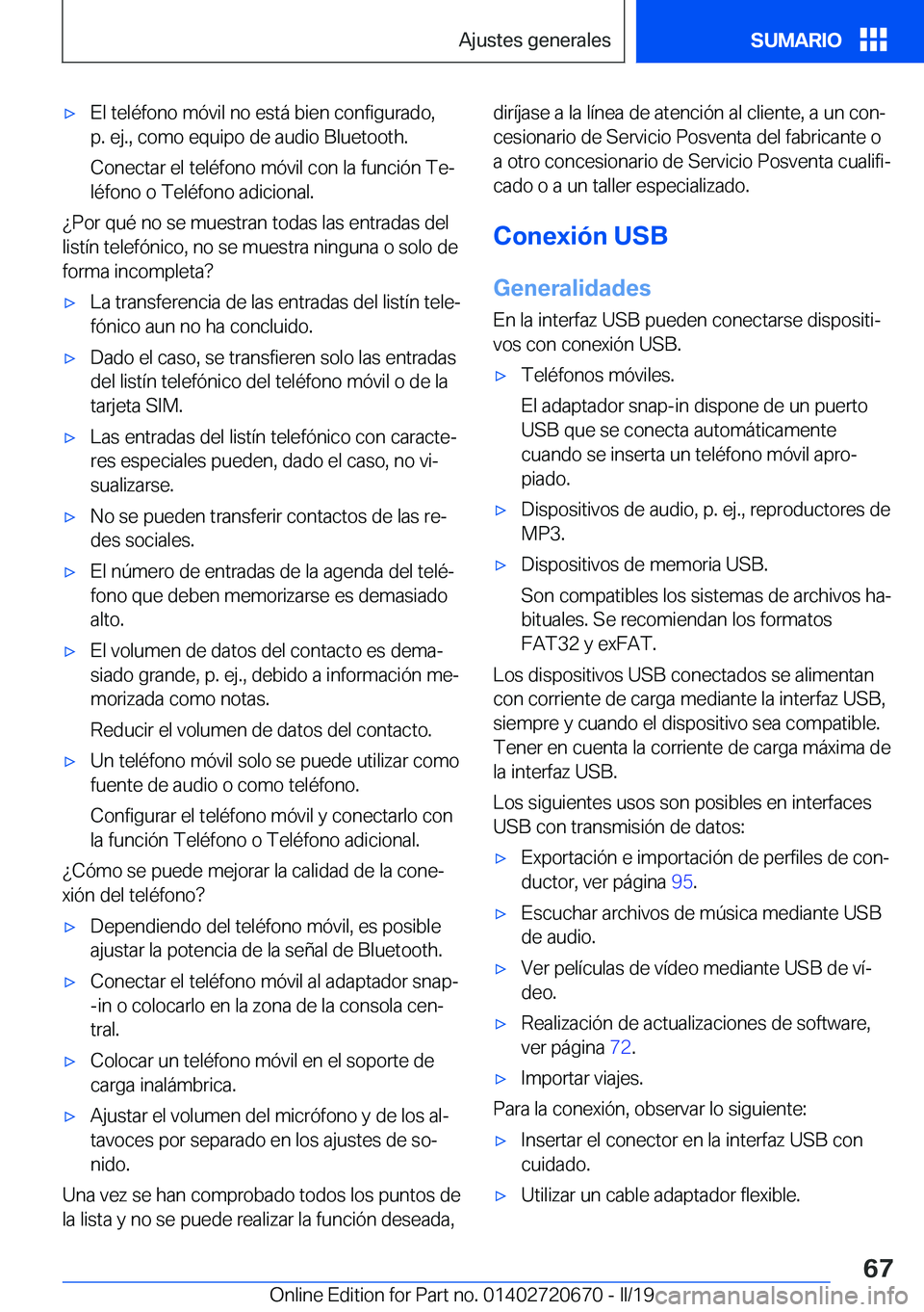 BMW M5 2019  Manuales de Empleo (in Spanish) x�E�l��t�e�l�