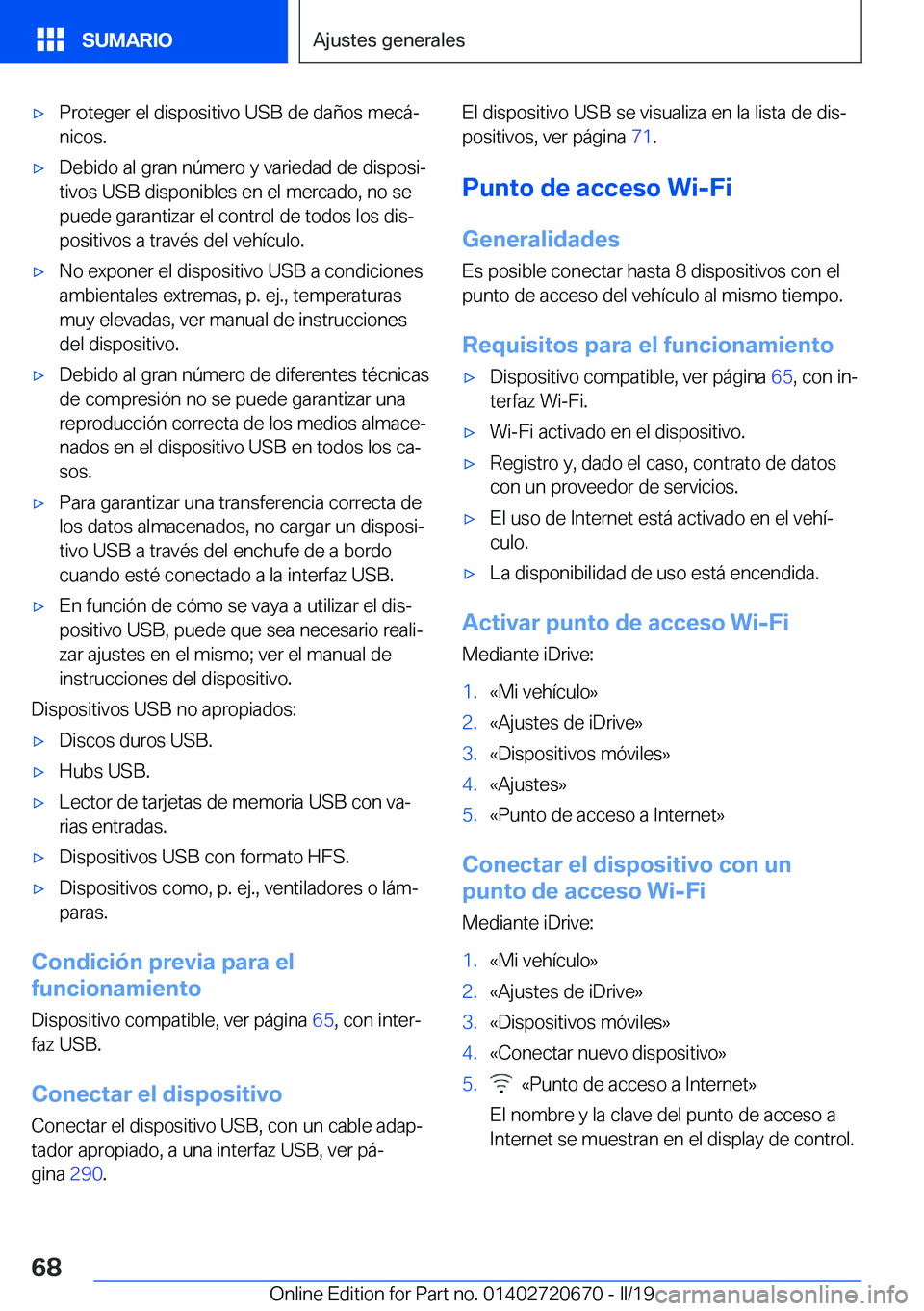 BMW M5 2019  Manuales de Empleo (in Spanish) x�P�r�o�t�e�g�e�r��e�l��d�i�s�p�o�s�i�t�i�v�o��U�S�B��d�e��d�a�