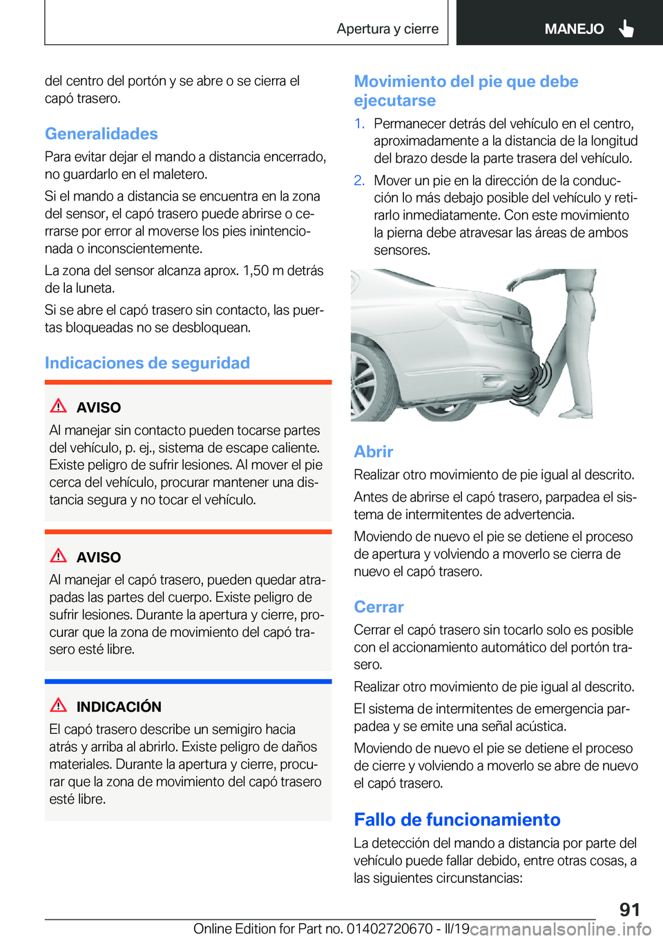 BMW M5 2019  Manuales de Empleo (in Spanish) �d�e�l��c�e�n�t�r�o��d�e�l��p�o�r�t�