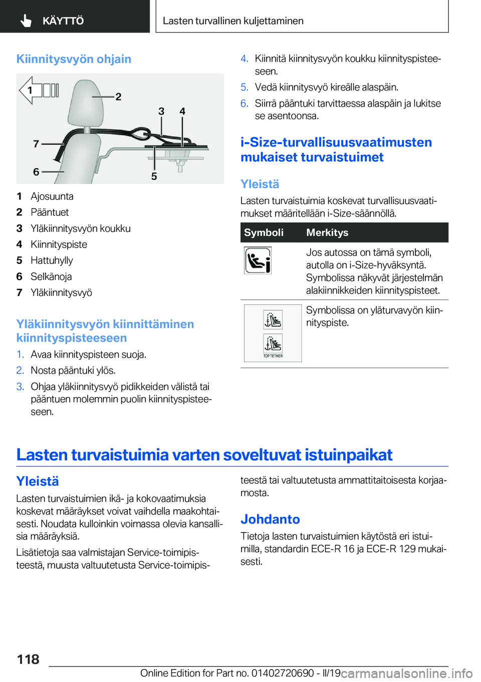 BMW M5 2019  Omistajan Käsikirja (in Finnish) �K�i�i�n�n�i�t�y�s�v�y�