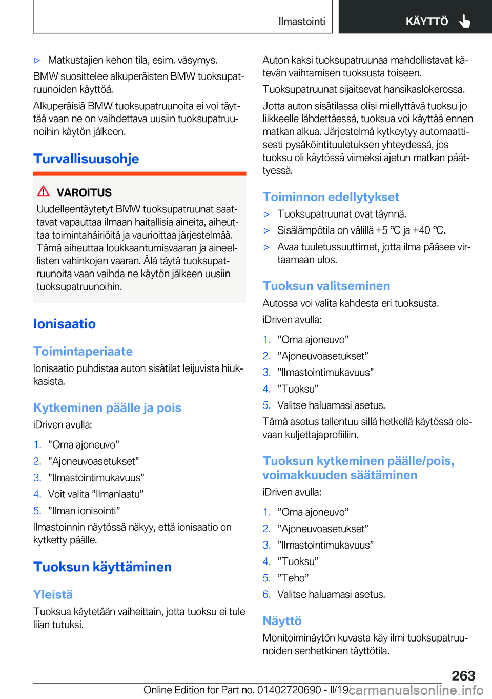 BMW M5 2019  Omistajan Käsikirja (in Finnish) 'x�M�a�t�k�u�s�t�a�j�i�e�n��k�e�h�o�n��t�i�l�a�,��e�s�i�m�.��v�