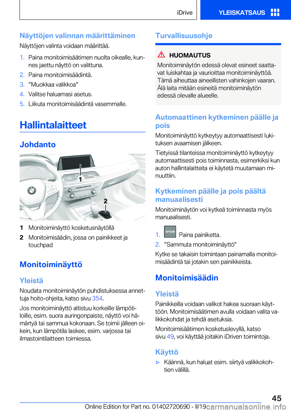BMW M5 2019  Omistajan Käsikirja (in Finnish) �N�