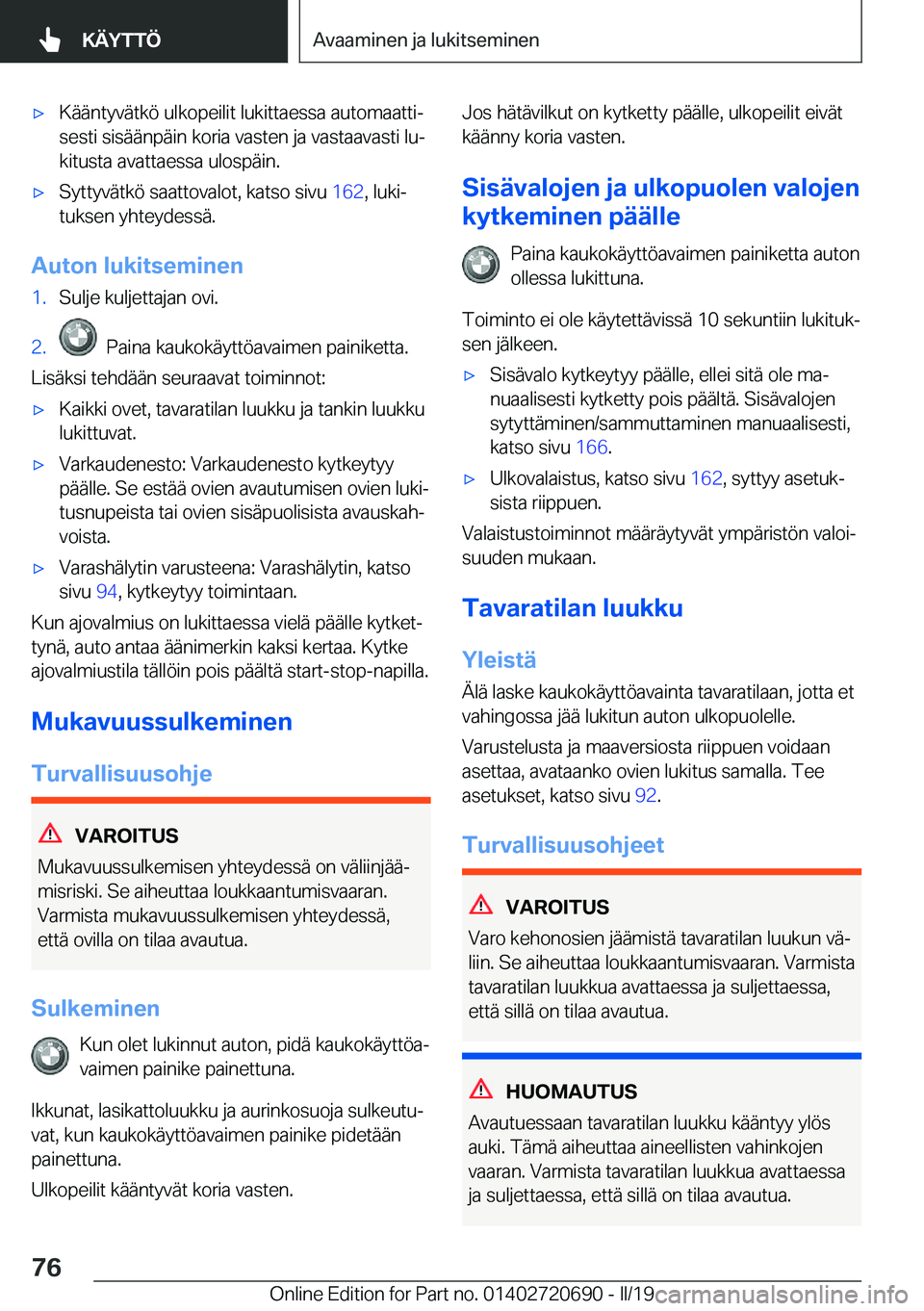 BMW M5 2019  Omistajan Käsikirja (in Finnish) 'x�K�