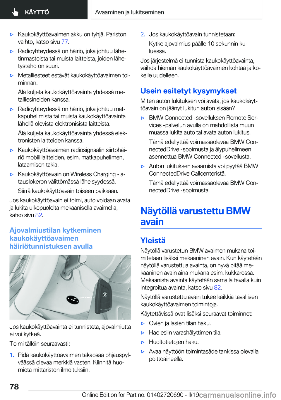 BMW M5 2019  Omistajan Käsikirja (in Finnish) 'x�K�a�u�k�o�k�