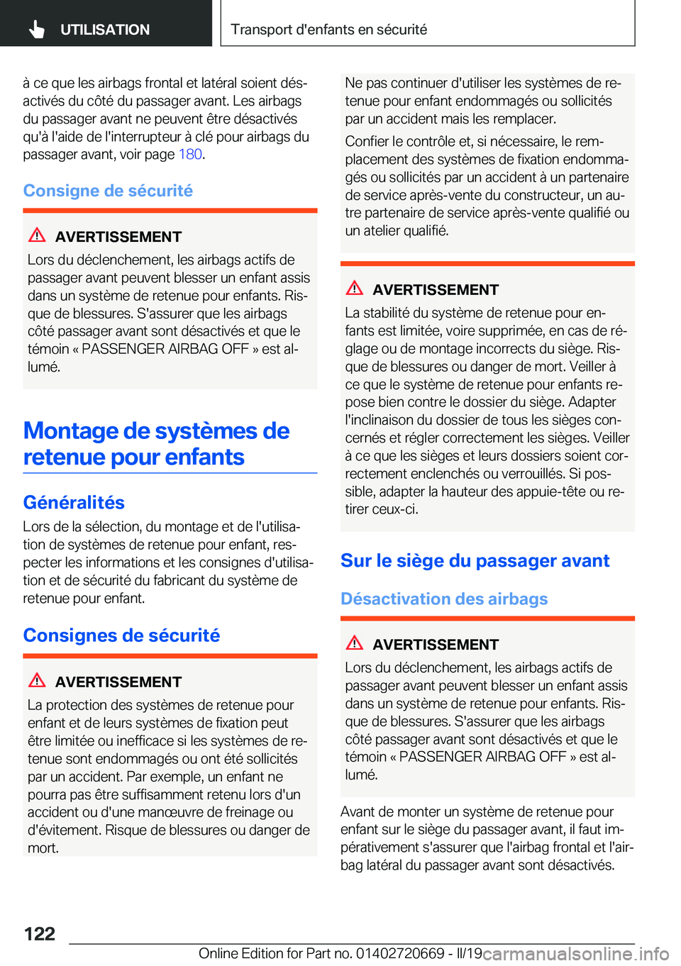 BMW M5 2019  Notices Demploi (in French) �
