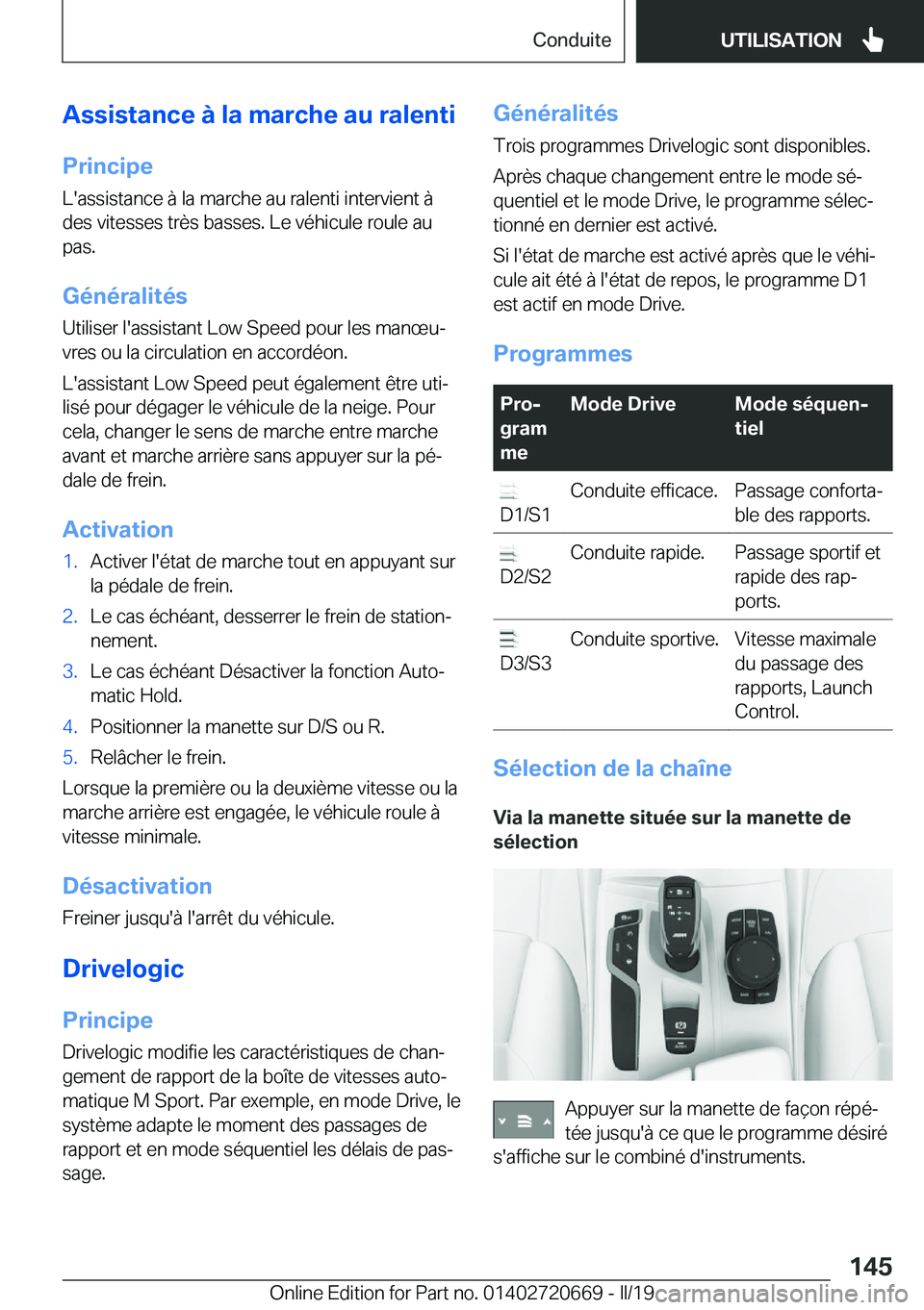 BMW M5 2019  Notices Demploi (in French) �A�s�s�i�s�t�a�n�c�e��