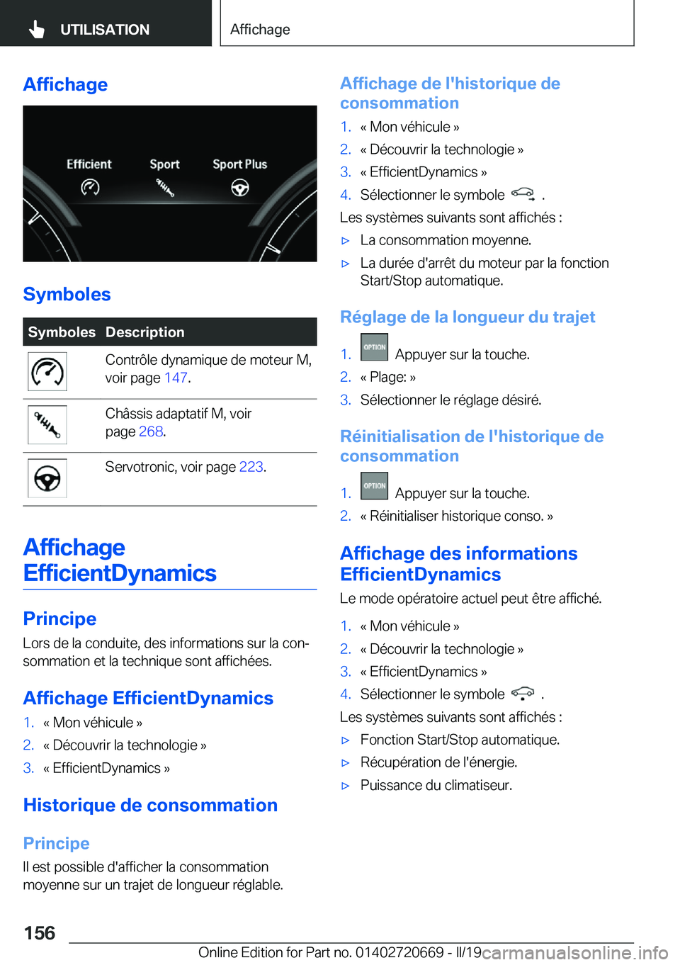 BMW M5 2019  Notices Demploi (in French) �A�f�f�i�c�h�a�g�e
�S�y�m�b�o�l�e�s
�S�y�m�b�o�l�e�s�D�e�s�c�r�i�p�t�i�o�n�C�o�n�t�r�