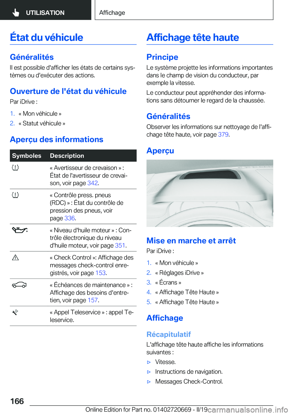 BMW M5 2019  Notices Demploi (in French) �