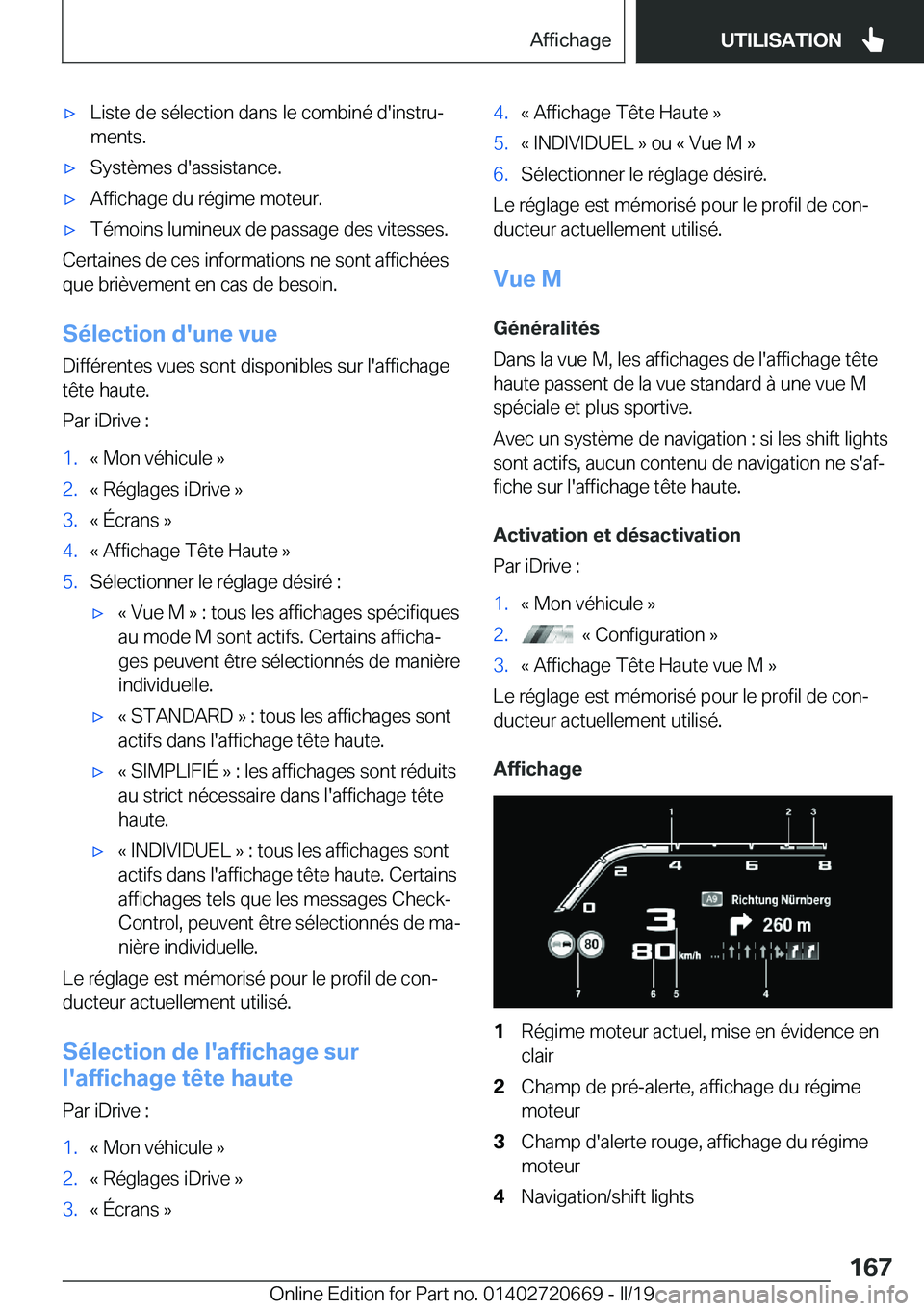 BMW M5 2019  Notices Demploi (in French) 'x�L�i�s�t�e��d�e��s�é�l�e�c�t�i�o�n��d�a�n�s��l�e��c�o�m�b�i�n�é��d�'�i�n�s�t�r�uj
�m�e�n�t�s�.'x�S�y�s�t�è�m�e�s��d�'�a�s�s�i�s�t�a�n�c�e�.'x�A�f�f�i�c�h�a�g�e��d�u�