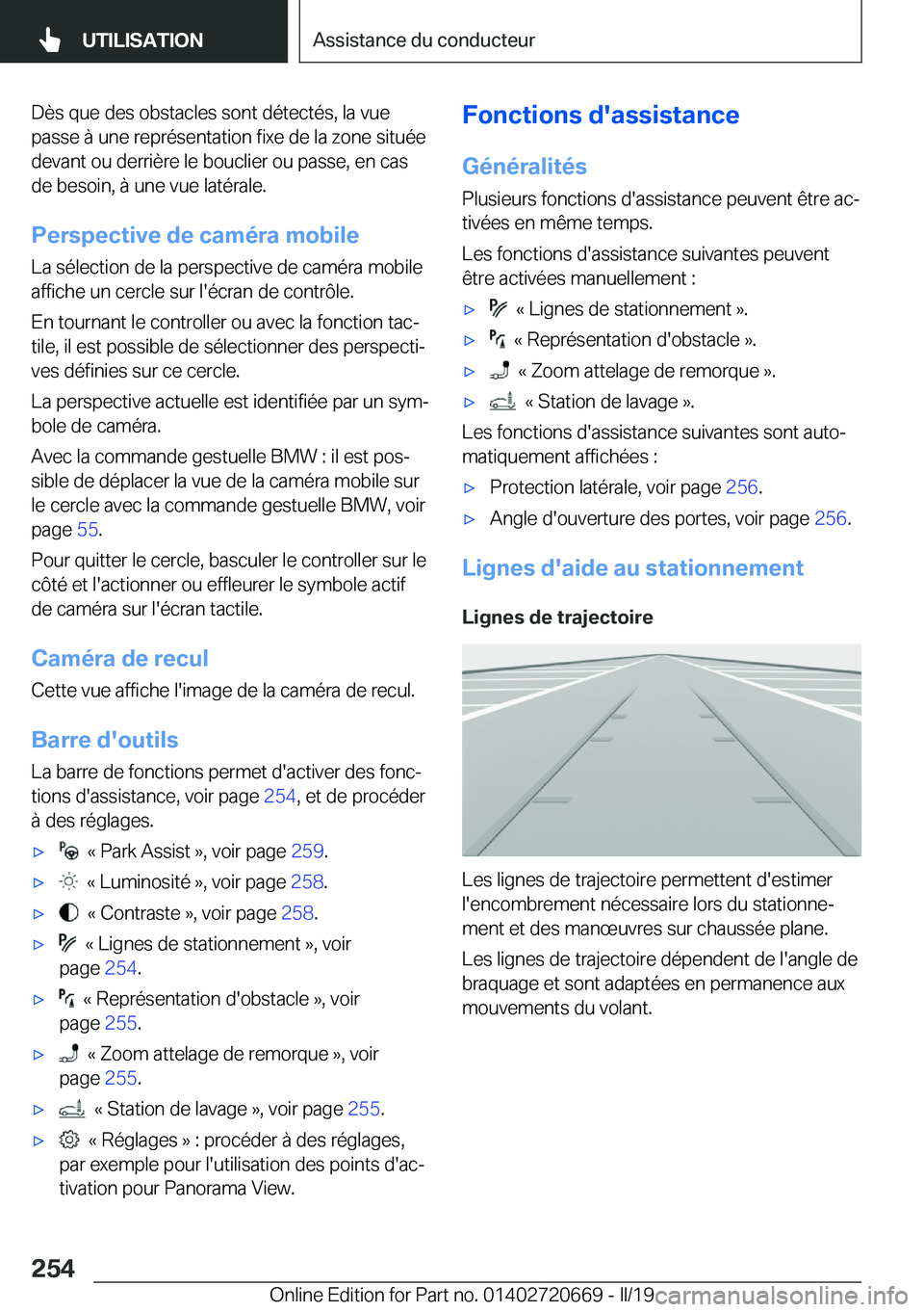 BMW M5 2019  Notices Demploi (in French) �D�è�s��q�u�e��d�e�s��o�b�s�t�a�c�l�e�s��s�o�n�t��d�é�t�e�c�t�é�s�,��l�a��v�u�e
�p�a�s�s�e��