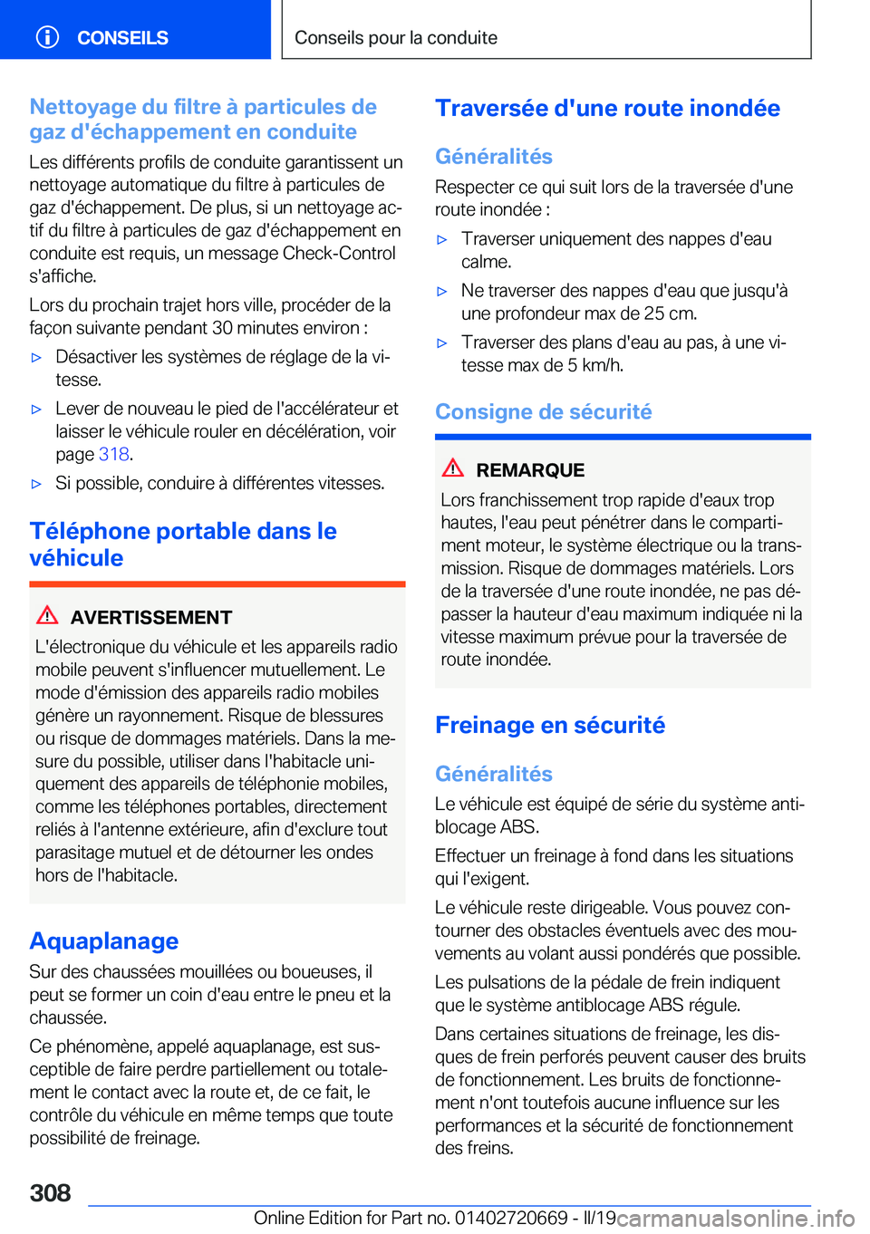 BMW M5 2019  Notices Demploi (in French) �N�e�t�t�o�y�a�g�e��d�u��f�i�l�t�r�e��