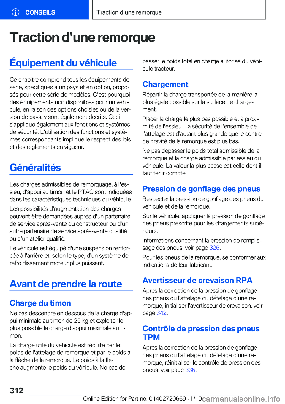 BMW M5 2019  Notices Demploi (in French) �T�r�a�c�t�i�o�n��d�'�u�n�e��r�e�m�o�r�q�u�e�