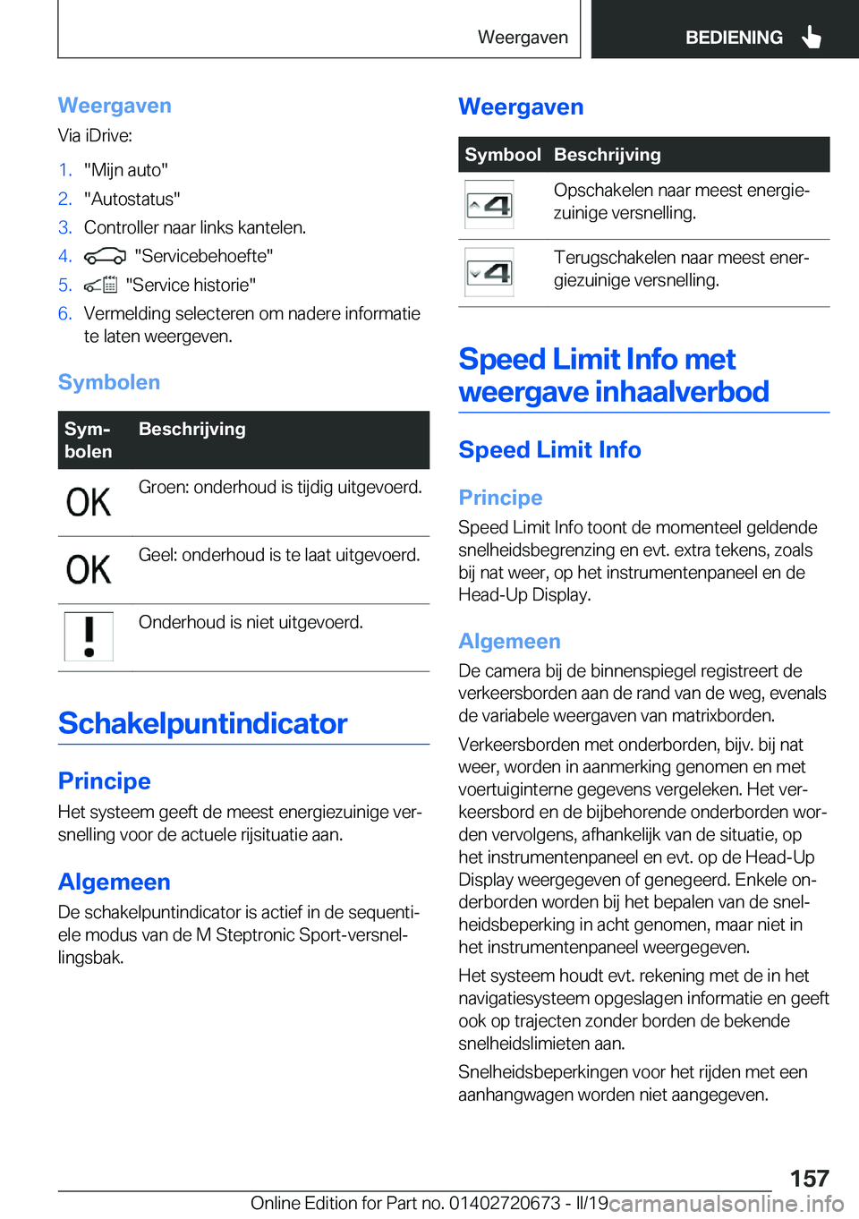 BMW M5 2019  Instructieboekjes (in Dutch) �W�e�e�r�g�a�v�e�n�V�i�a��i�D�r�i�v�e�:�1�.��M�i�j�n��a�u�t�o��2�.��A�u�t�o�s�t�a�t�u�s��3�.�C�o�n�t�r�o�l�l�e�r��n�a�a�r��l�i�n�k�s��k�a�n�t�e�l�e�n�.�4�.����S�e�r�v�i�c�e�b�e�h�o�e�f�t�e