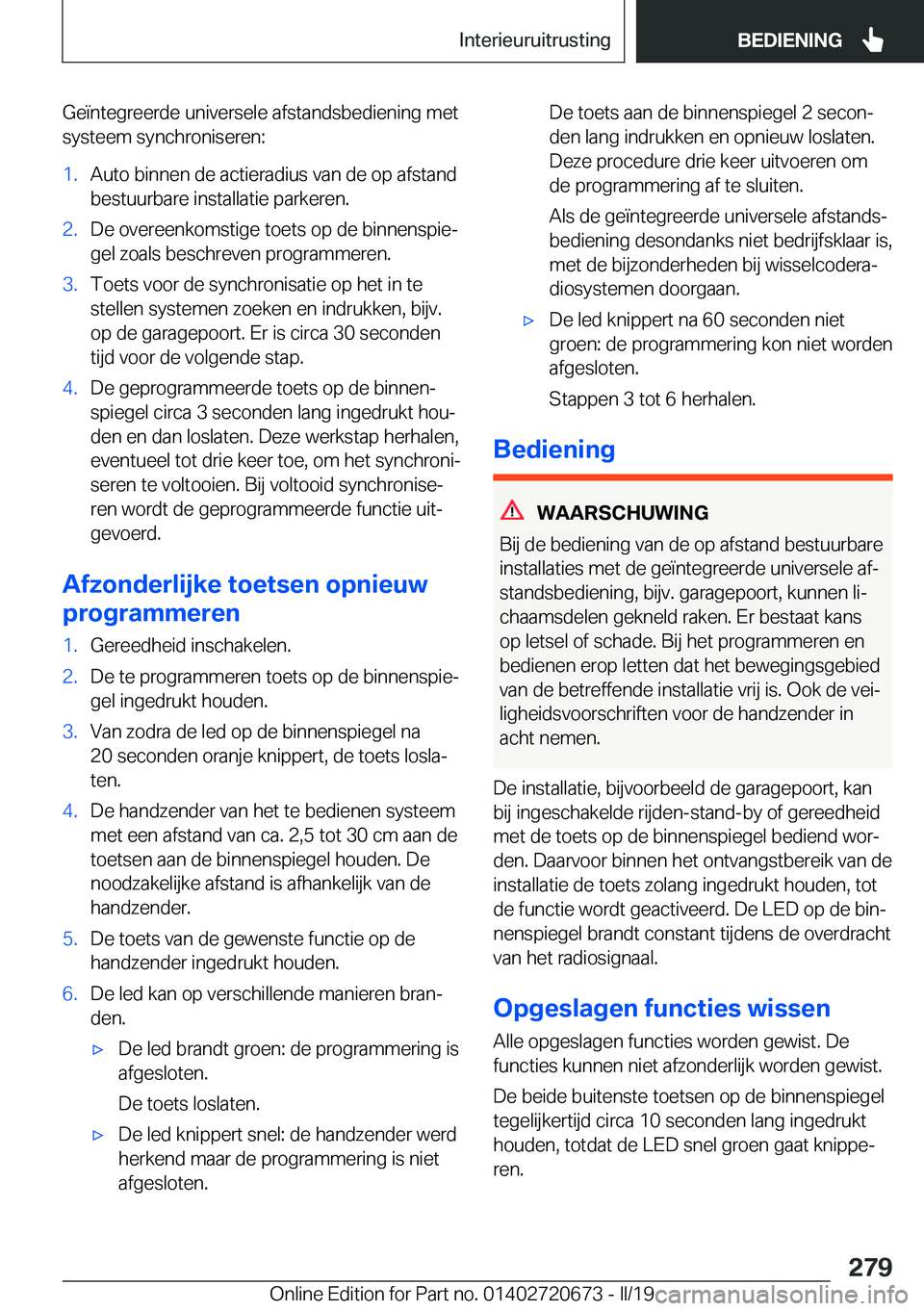 BMW M5 2019  Instructieboekjes (in Dutch) �G�e�