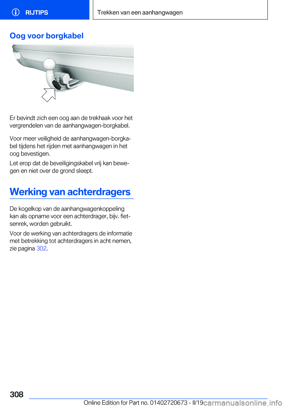 BMW M5 2019  Instructieboekjes (in Dutch) �O�o�g��v�o�o�r��b�o�r�g�k�a�b�e�l
�E�r��b�e�v�i�n�d�t��z�i�c�h��e�e�n��o�o�g��a�a�n��d�e��t�r�e�k�h�a�a�k��v�o�o�r��h�e�t
�v�e�r�g�r�e�n�d�e�l�e�n��v�a�n��d�e��a�a�n�h�a�n�g�w�a�g�e�n�-