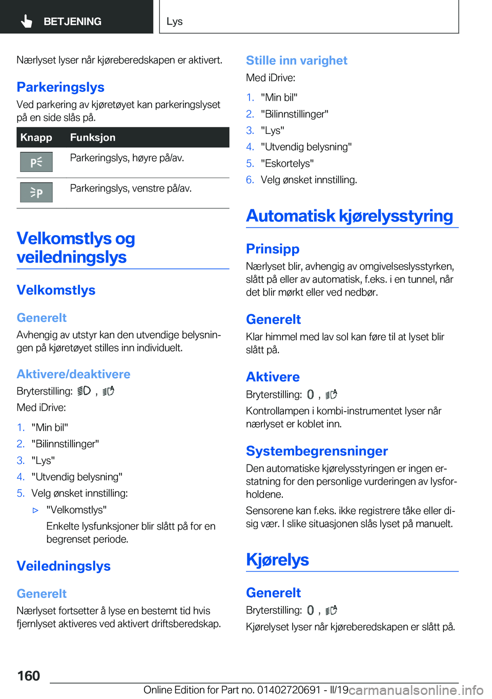 BMW M5 2019  InstruksjonsbØker (in Norwegian) �N�æ�r�l�y�s�e�t��l�y�s�e�r��n�å�r��k�j�