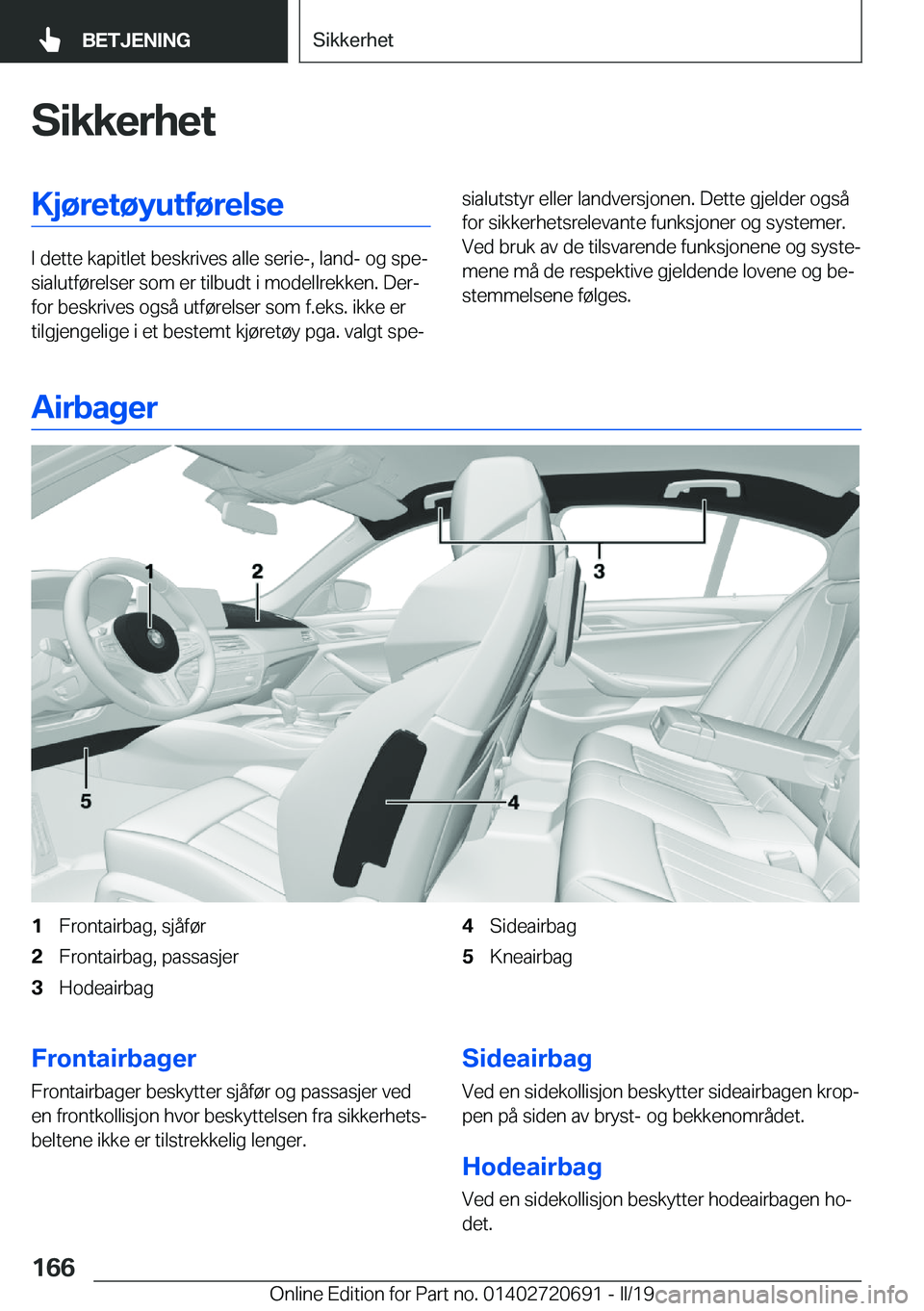 BMW M5 2019  InstruksjonsbØker (in Norwegian) �S�i�k�k�e�r�h�e�t�K�j�