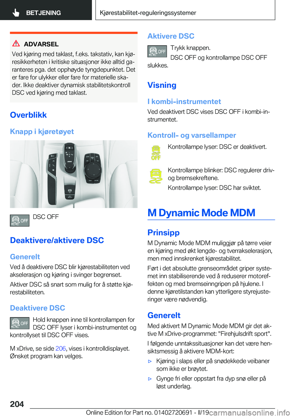 BMW M5 2019  InstruksjonsbØker (in Norwegian) �A�D�V�A�R�S�E�L
�V�e�d��k�j�