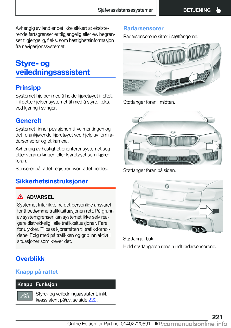 BMW M5 2019  InstruksjonsbØker (in Norwegian) �A�v�h�e�n�g�i�g��a�v��l�a�n�d��e�r��d�e�t��i�k�k�e��s�i�k�k�e�r�t��a�t��e�k�s�i�s�t�ej�r�e�n�d�e��f�a�r�t�s�g�r�e�n�s�e�r��e�r��t�i�l�g�j�e�n�g�e�l�i�g��e�l�l�e�r��e�v�.��b�e�g�r�e�nj