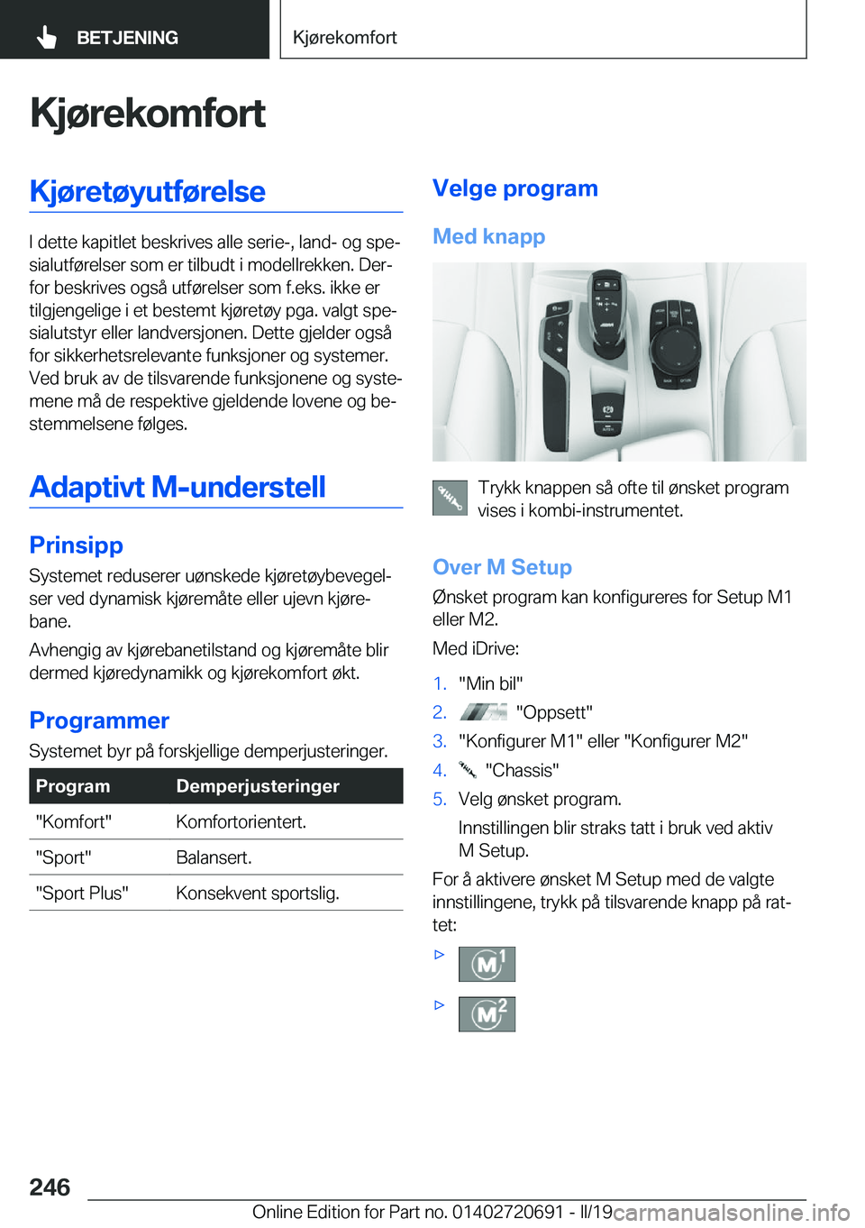 BMW M5 2019  InstruksjonsbØker (in Norwegian) �K�j�