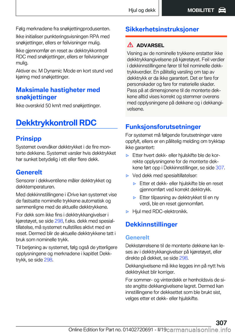BMW M5 2019  InstruksjonsbØker (in Norwegian) �F�