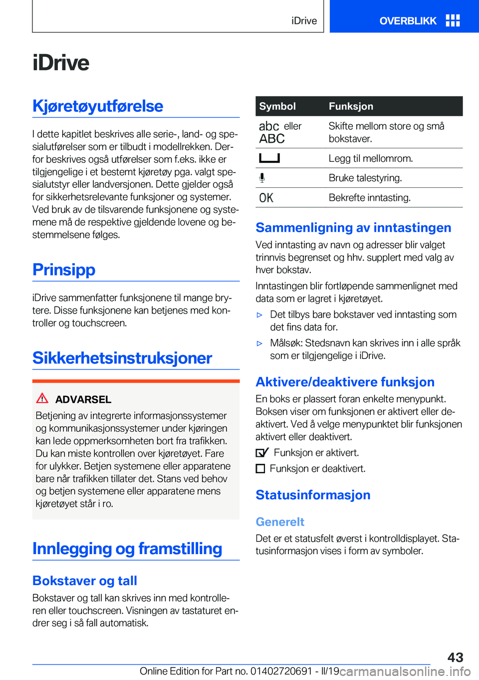 BMW M5 2019  InstruksjonsbØker (in Norwegian) �i�D�r�i�v�e�K�j�