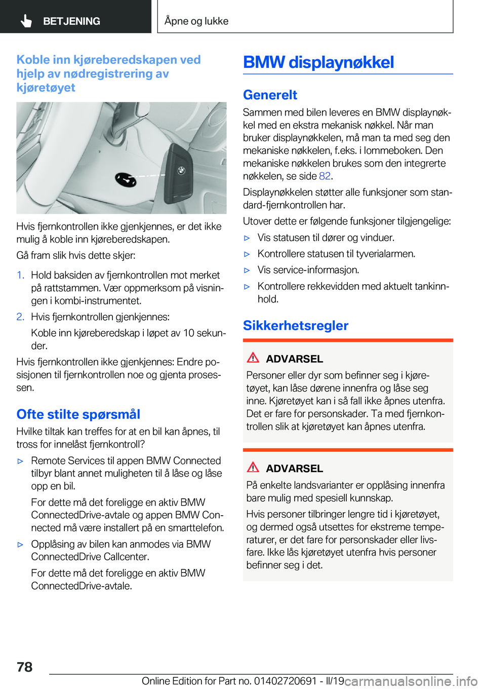 BMW M5 2019  InstruksjonsbØker (in Norwegian) �K�o�b�l�e��i�n�n��k�j�