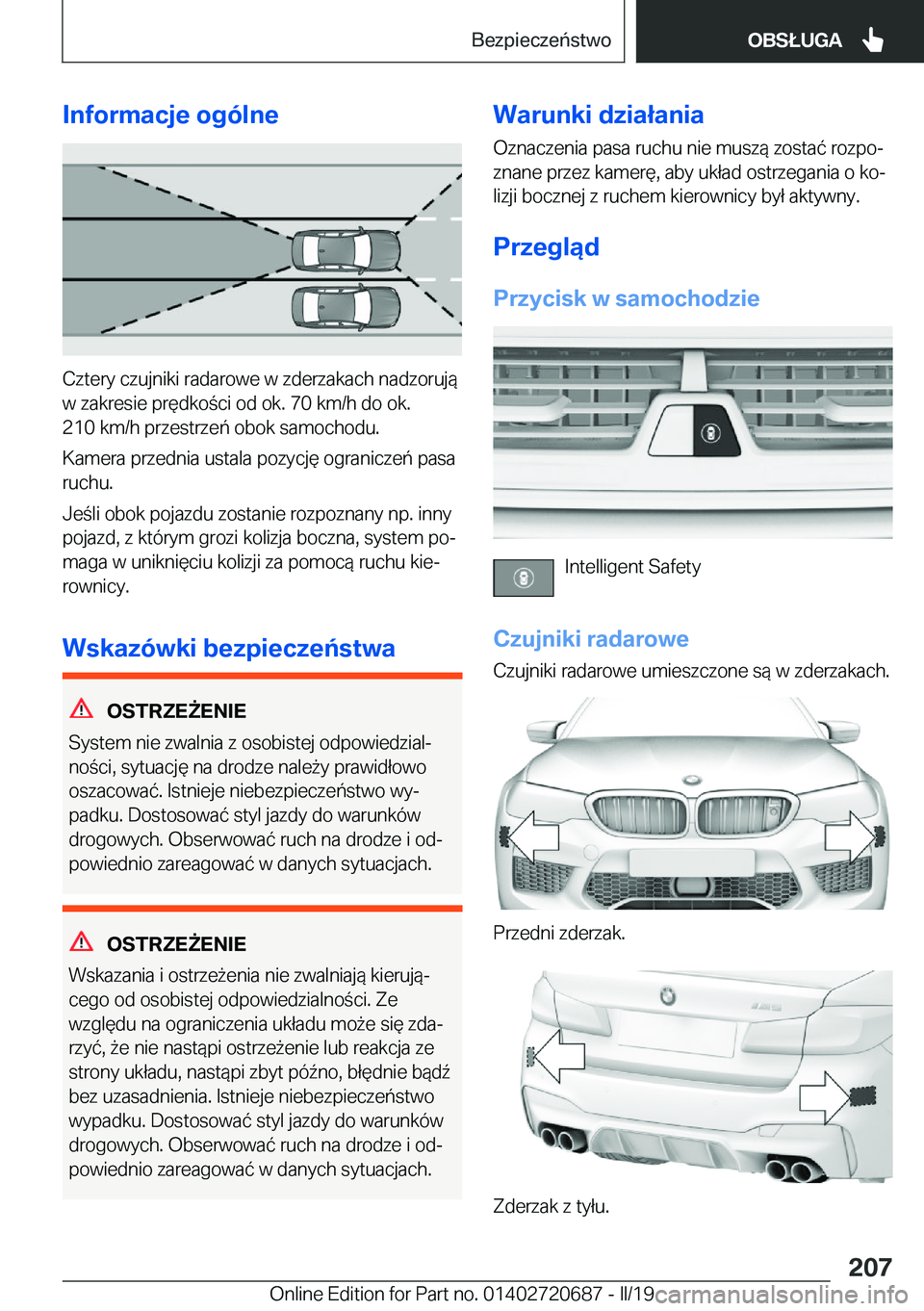 BMW M5 2019  Instrukcja obsługi (in Polish) �I�n�f�o�r�m�a�c�j�e��o�g�