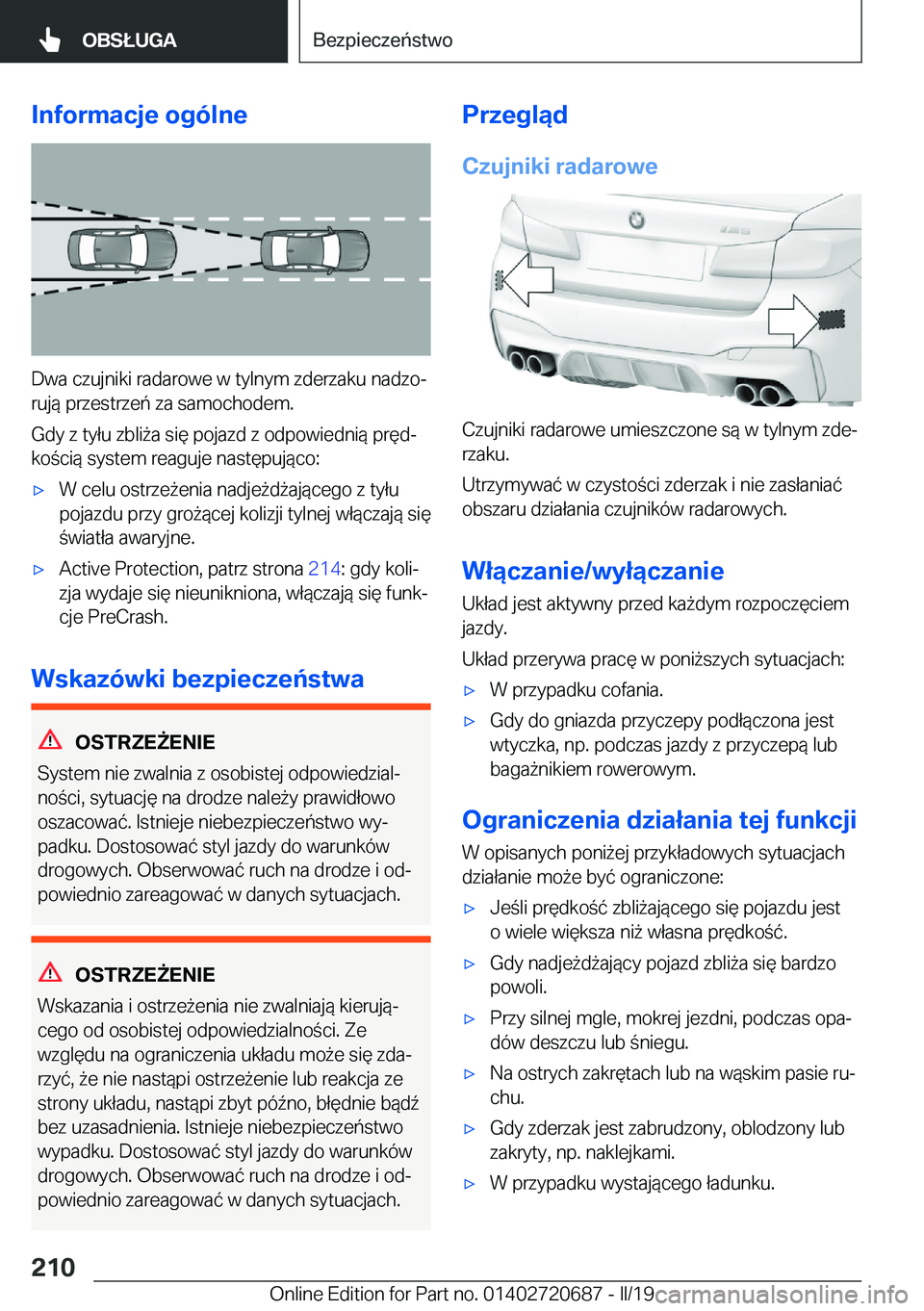 BMW M5 2019  Instrukcja obsługi (in Polish) �I�n�f�o�r�m�a�c�j�e��o�g�