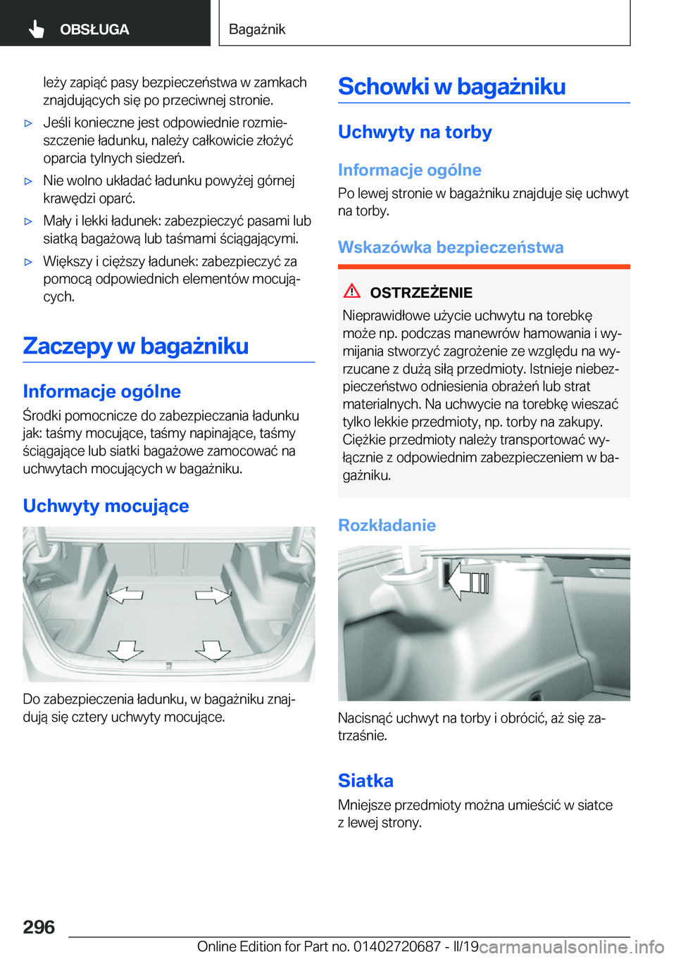 BMW M5 2019  Instrukcja obsługi (in Polish) �l�e9�y��z�a�p�i�