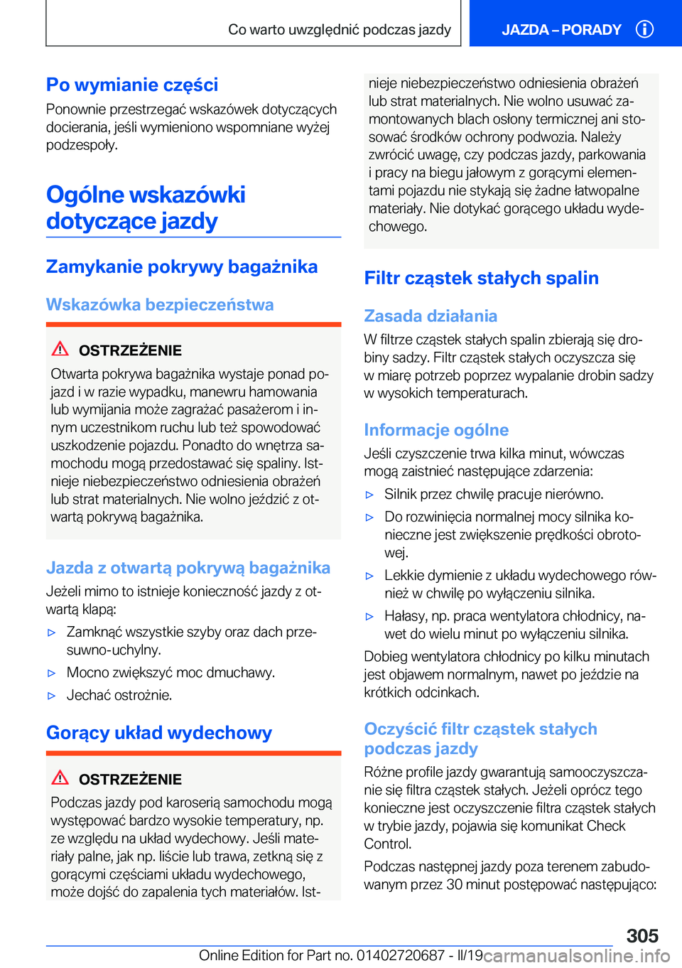 BMW M5 2019  Instrukcja obsługi (in Polish) �P�o��w�y�m�i�a�n�i�e��c�z�