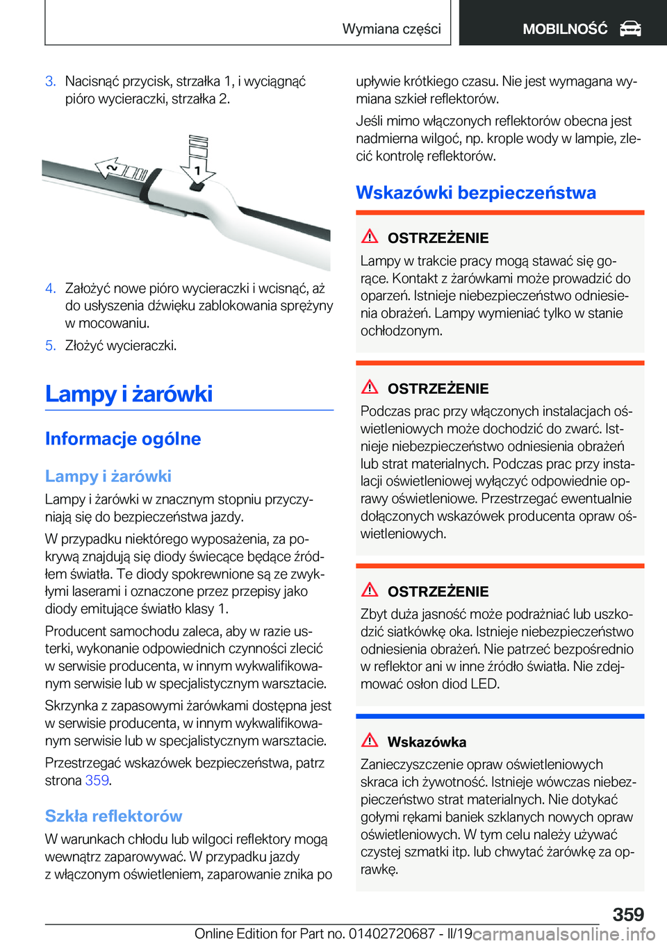 BMW M5 2019  Instrukcja obsługi (in Polish) �3�.�N�a�c�i�s�n�