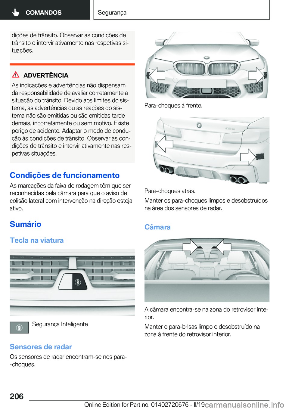BMW M5 2019  Manual do condutor (in Portuguese) �d�i�