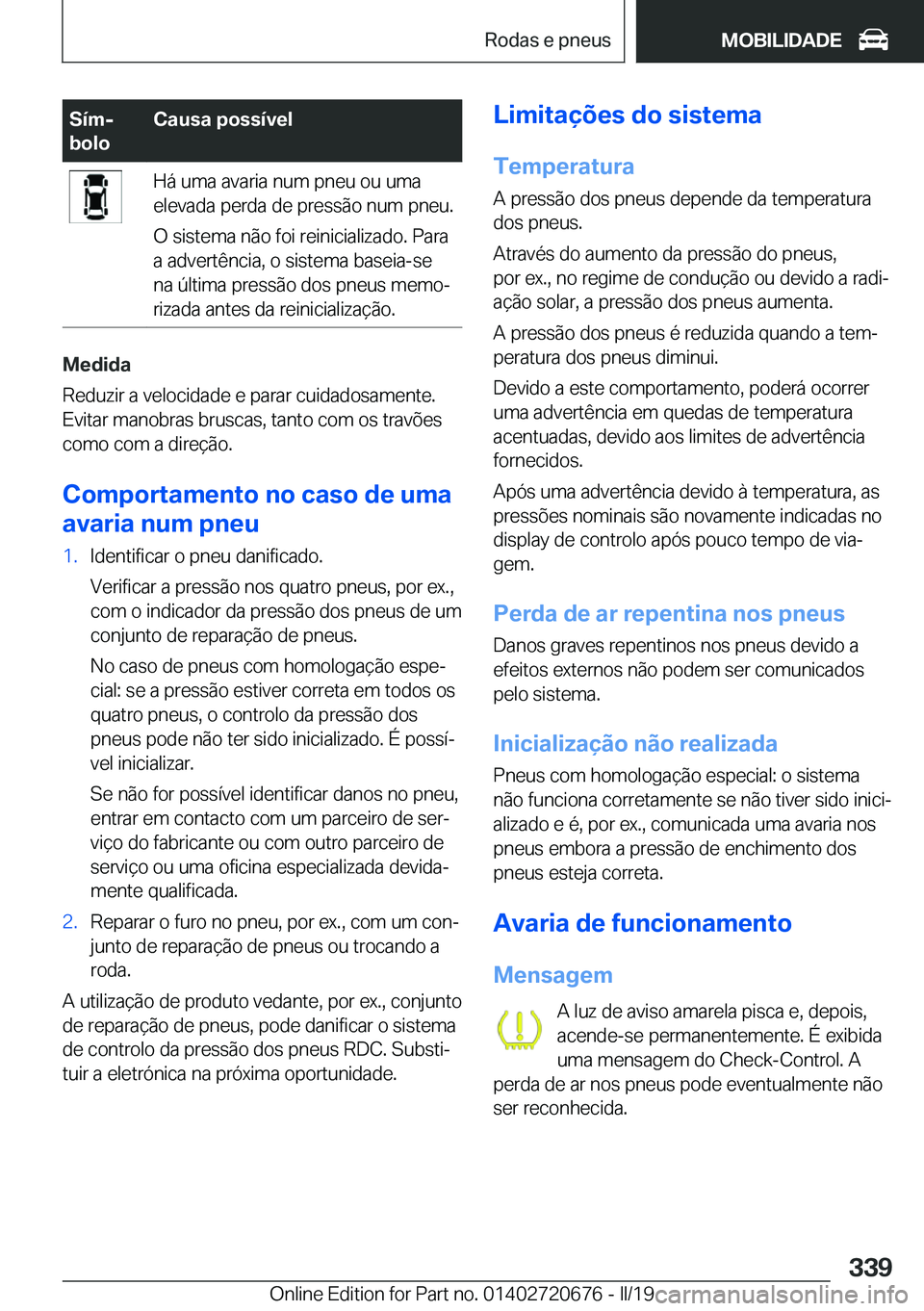 BMW M5 2019  Manual do condutor (in Portuguese) �S�