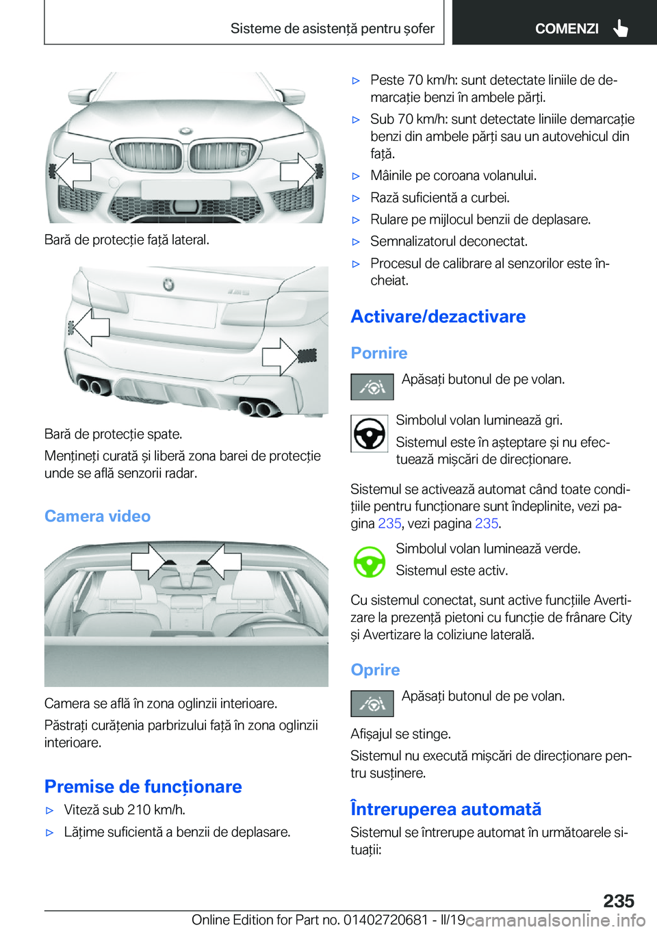 BMW M5 2019  Ghiduri De Utilizare (in Romanian) �B�a�r�