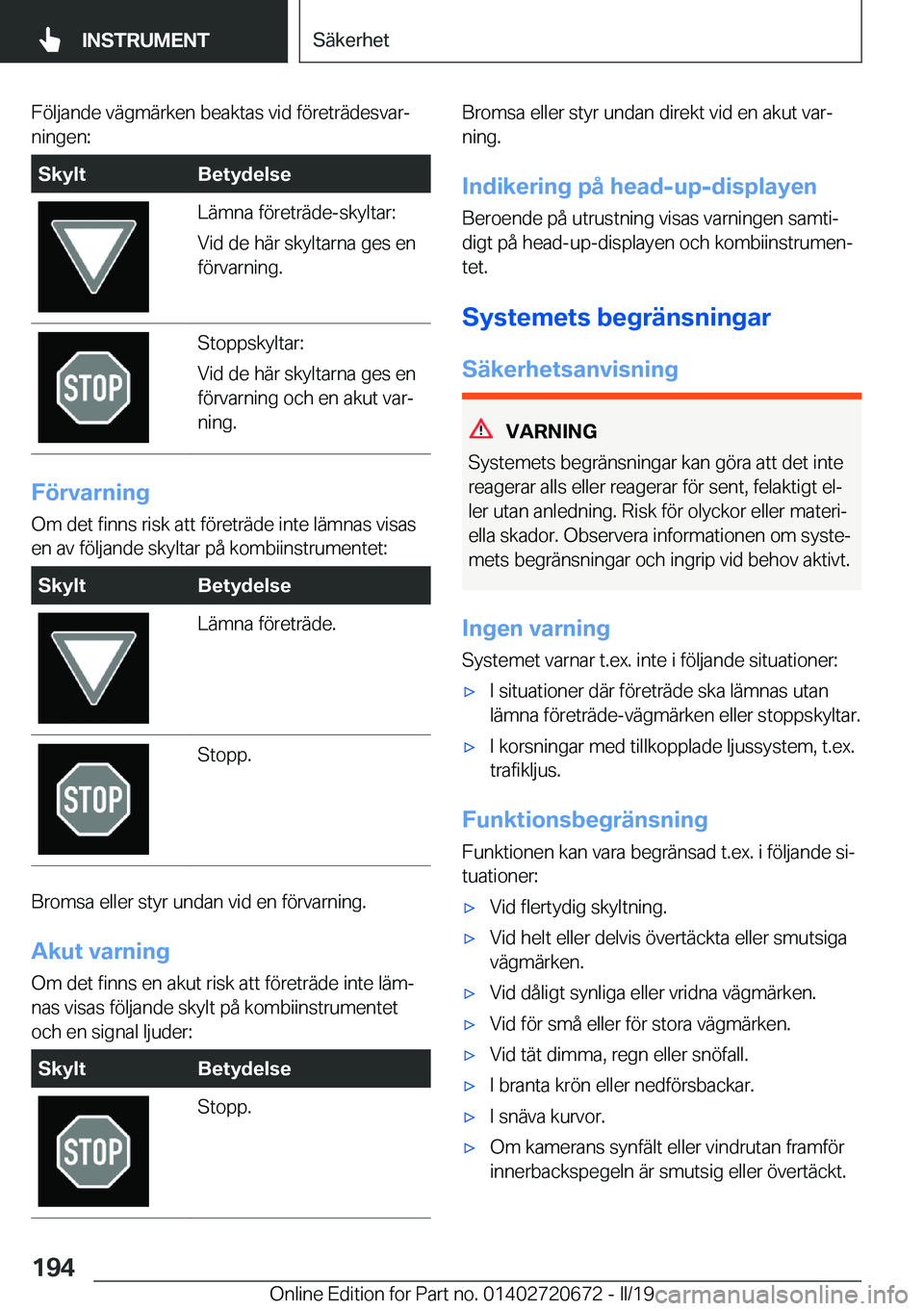 BMW M5 2019  InstruktionsbÖcker (in Swedish) �F�