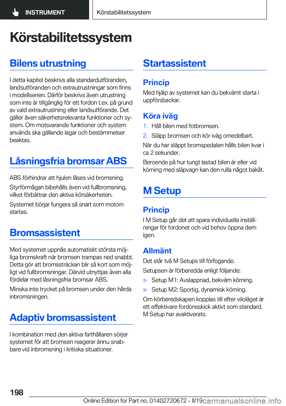 BMW M5 2019  InstruktionsbÖcker (in Swedish) �K�