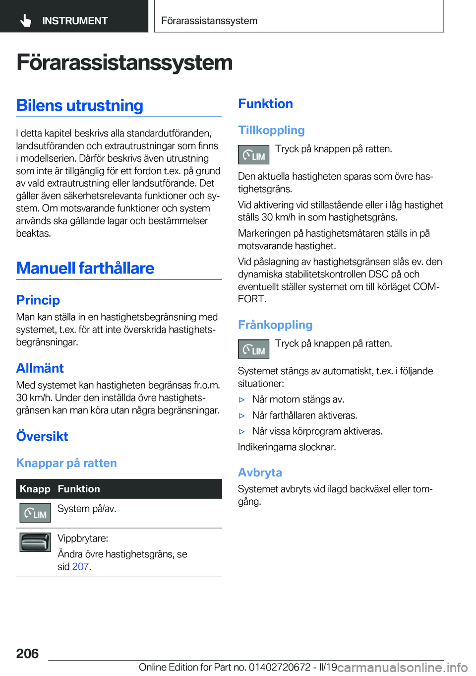 BMW M5 2019  InstruktionsbÖcker (in Swedish) �F�