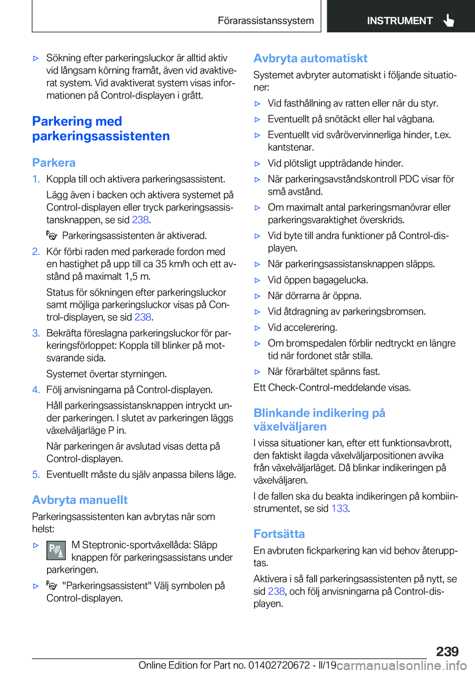 BMW M5 2019  InstruktionsbÖcker (in Swedish) 'x�S�