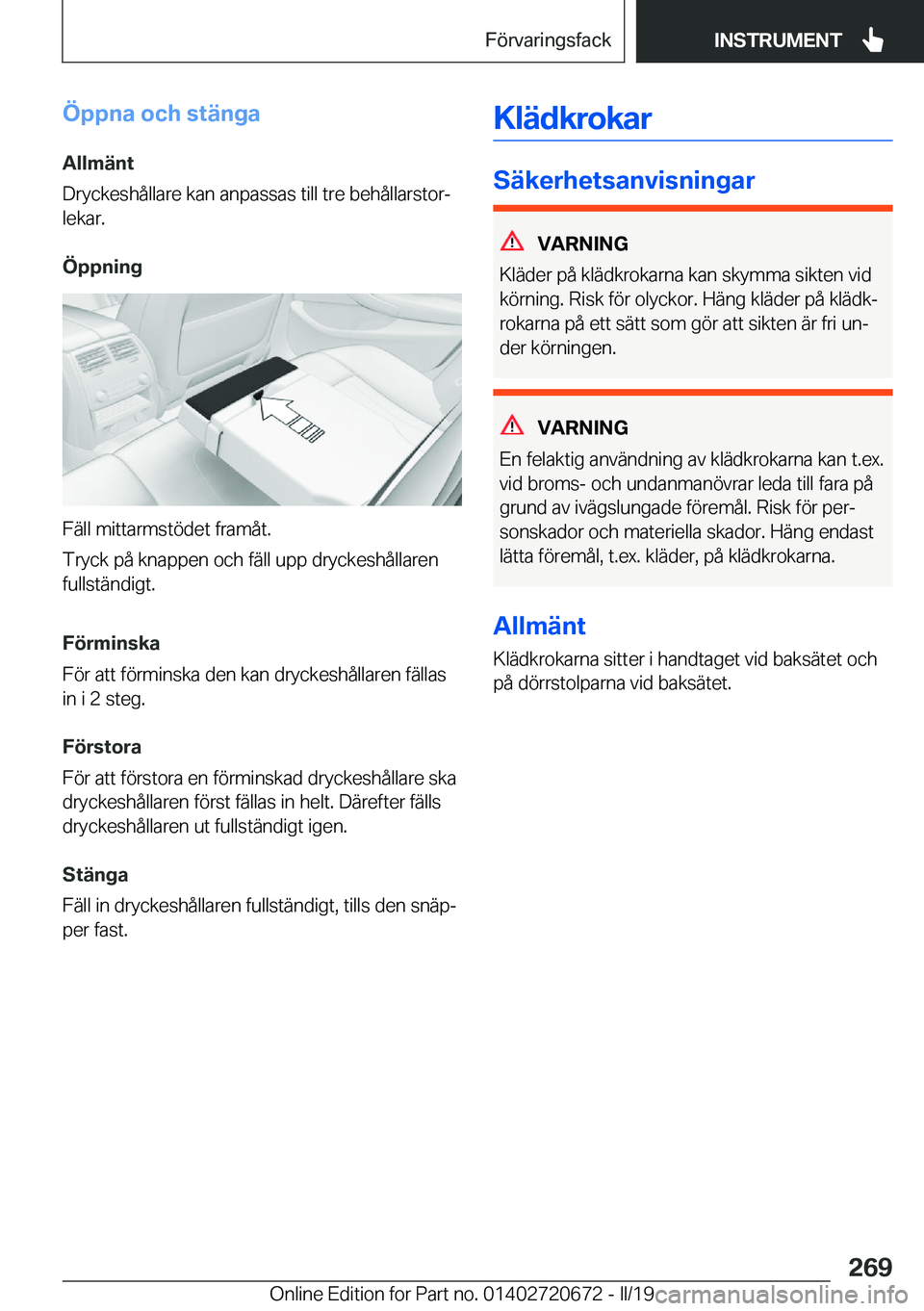 BMW M5 2019  InstruktionsbÖcker (in Swedish) �