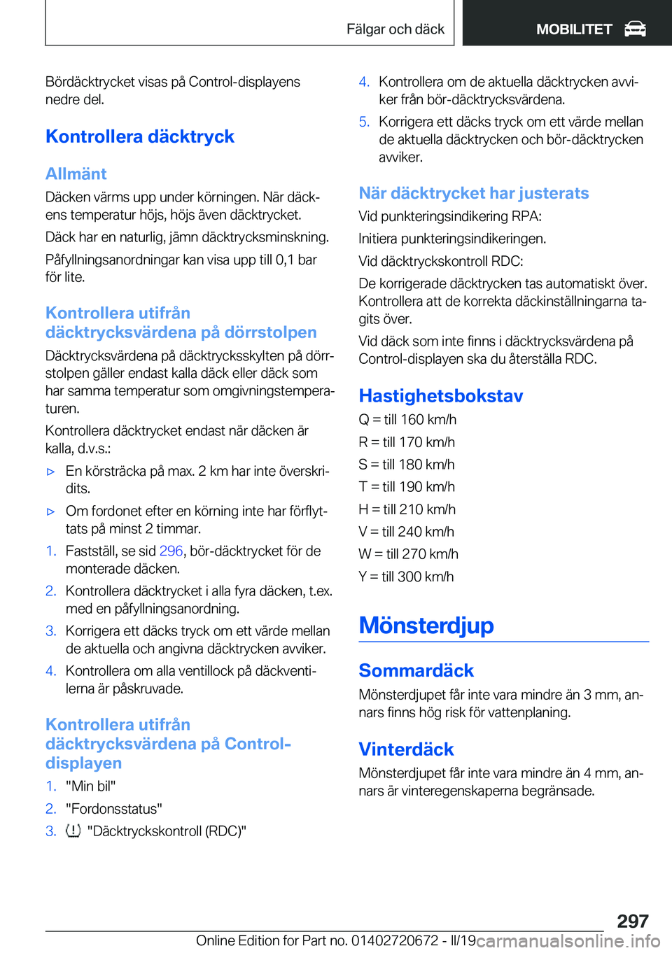 BMW M5 2019  InstruktionsbÖcker (in Swedish) �B�