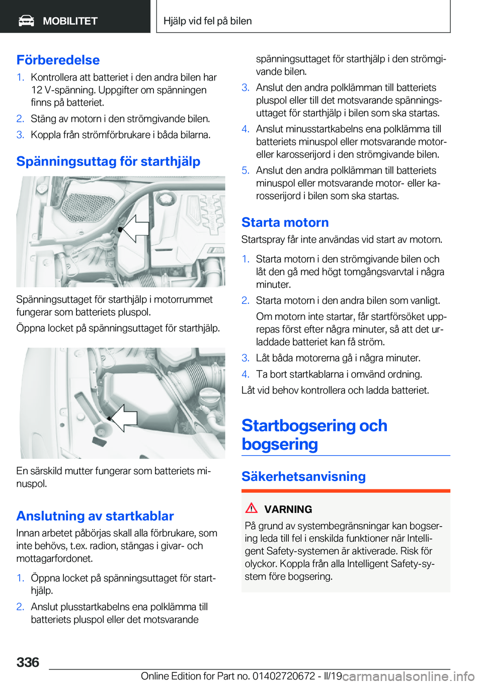 BMW M5 2019  InstruktionsbÖcker (in Swedish) �F�