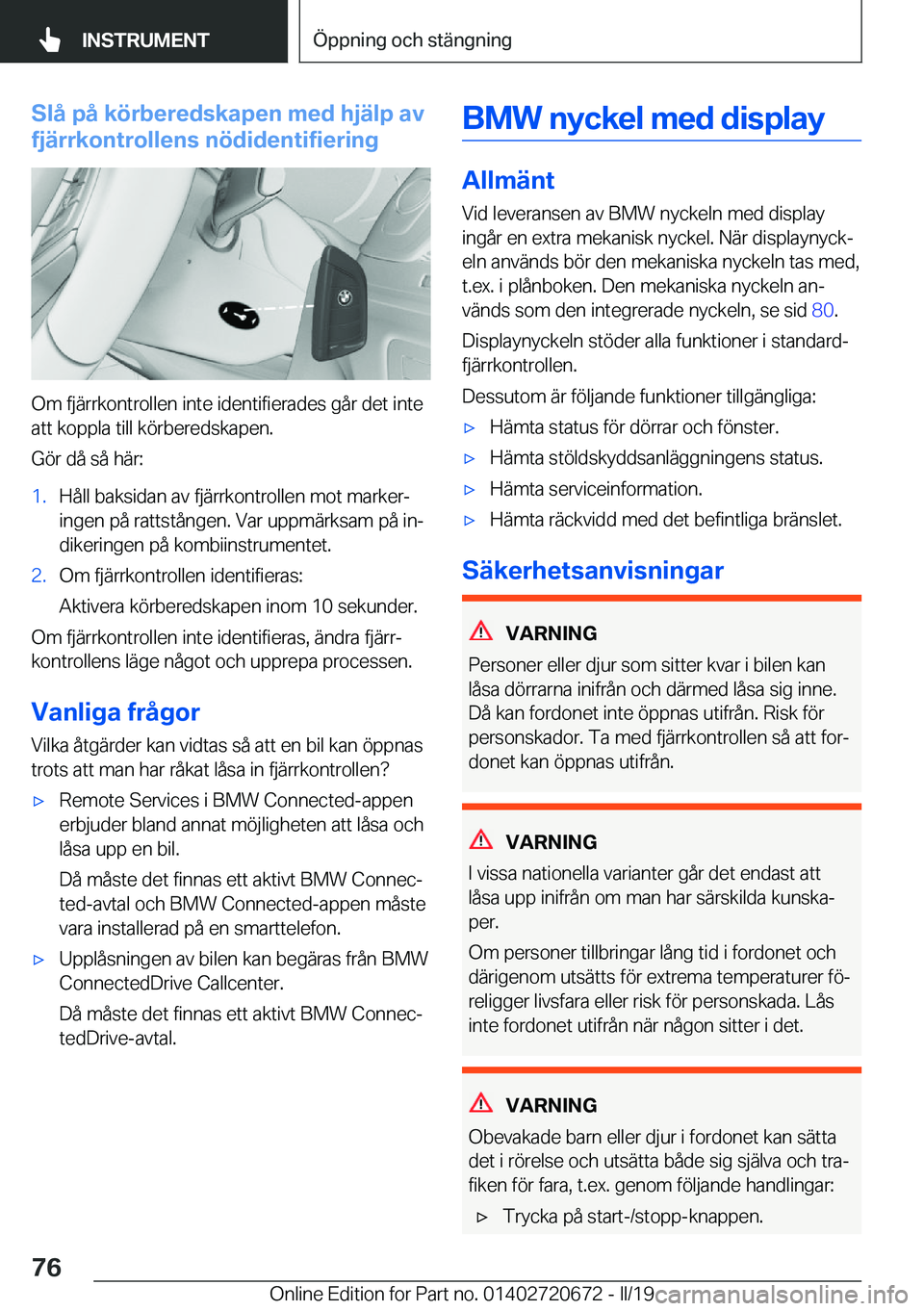 BMW M5 2019  InstruktionsbÖcker (in Swedish) �S�l�å��p�å��k�