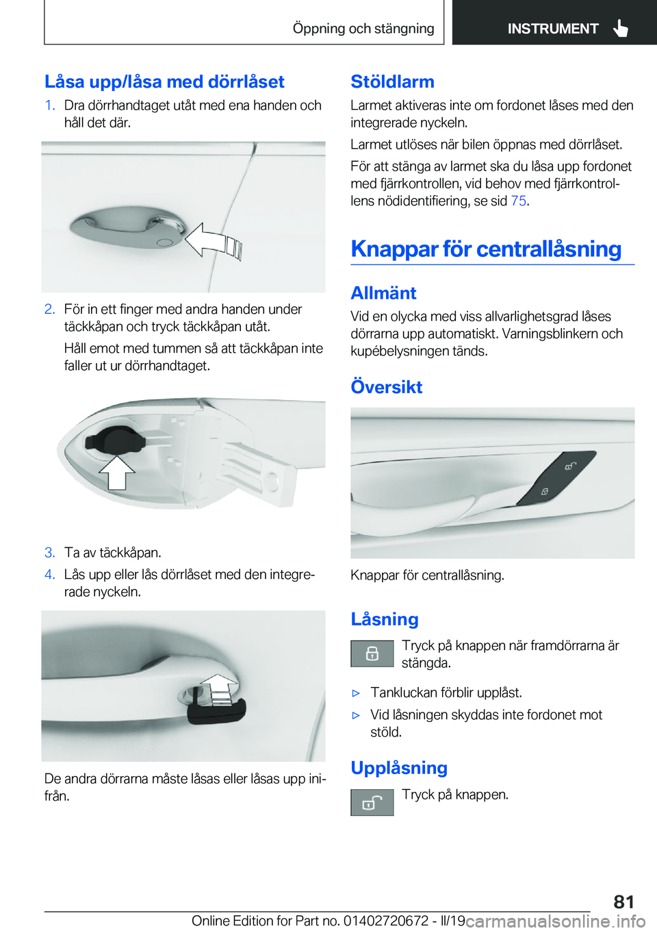 BMW M5 2019  InstruktionsbÖcker (in Swedish) �L�å�s�a��u�p�p�/�l�å�s�a��m�e�d��d�