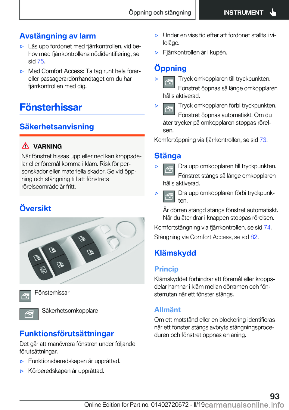 BMW M5 2019  InstruktionsbÖcker (in Swedish) �A�v�s�t�ä�n�g�n�i�n�g��a�v��l�a�r�m'x�L�å�s��u�p�p��f�o�r�d�o�n�e�t��m�e�d��f�j�ä�r�r�k�o�n�t�r�o�l�l�e�n�,��v�i�d��b�ej�h�o�v��m�e�d��f�j�ä�r�r�k�o�n�t�r�o�l�l�e�n�s��n�