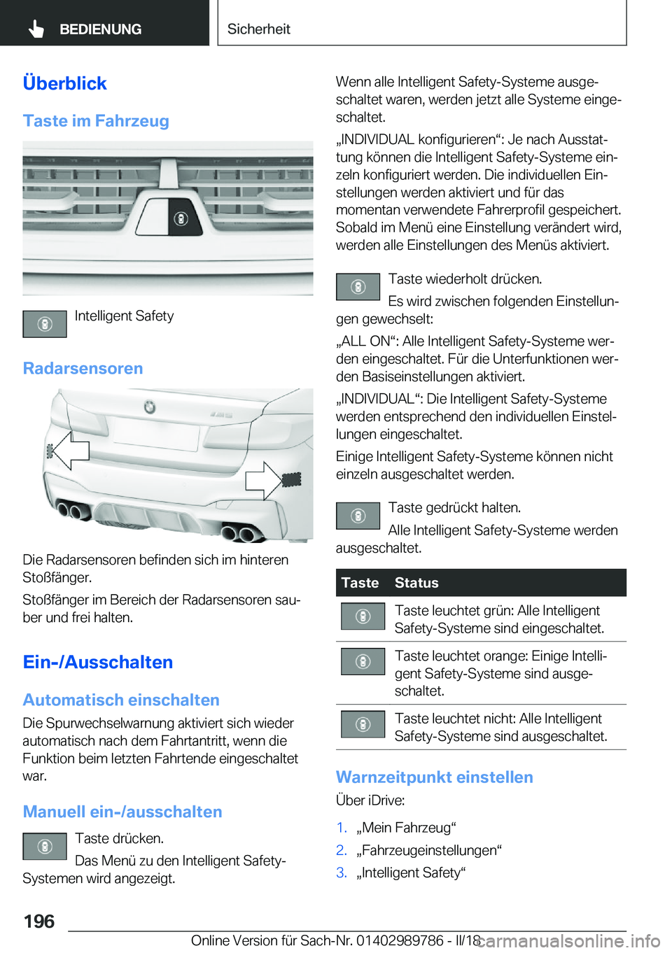 BMW M5 2018  Betriebsanleitungen (in German) �