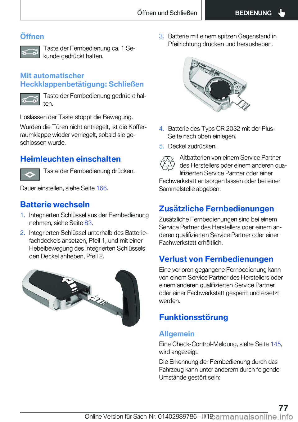 BMW M5 2018  Betriebsanleitungen (in German) �